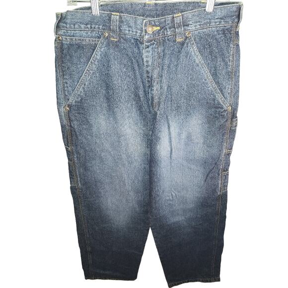 Wrangler Carpenter Style Jeans Rigid Denim 100% Cotton Work‎ Durable Size 34x32 - Picture 1 of 8